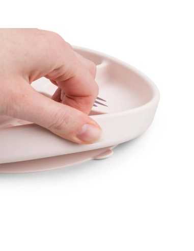 Plato Con Ventosa y Compartimientos Pequeña Granja de Done by Deer Rosa