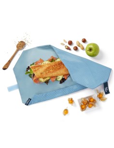 Boc'n'Roll Active Azul Gris - Porta Bocadillos y Snacks Reutilizable de Roll'eat