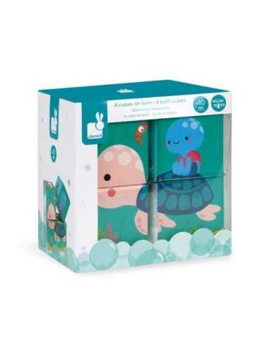 Janod 4 Cubos de Baño | Juguete acuático 10m+