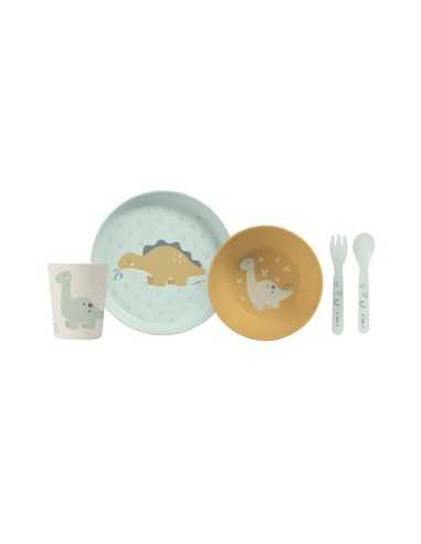 Set Vajilla Wild Dinos de Saro Menta y Mostaza