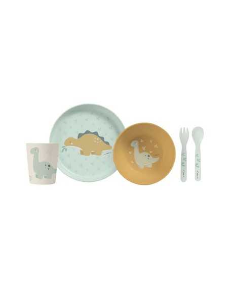 Set Vajilla Wild Dinos de Saro Menta y Mostaza