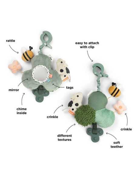 Espejo sensorial para bebé con clip y actividades