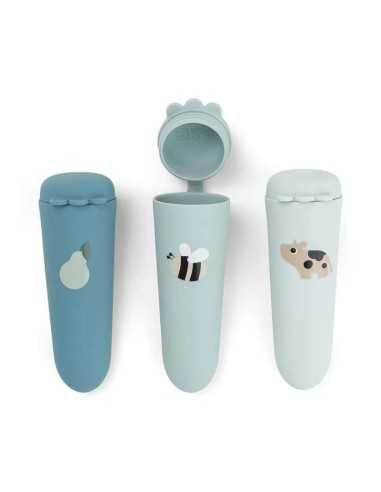 Moldes Helados Silicona Azul 3 Uds. – Reutilizables y Seguros