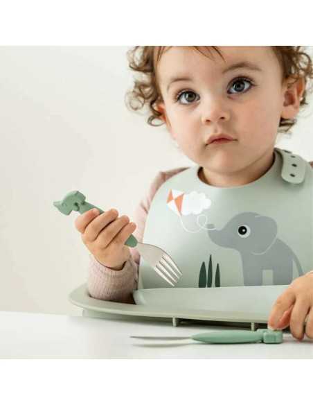 Babero de silicona bebé con recoge-migas