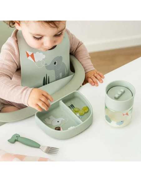 Babero de silicona bebé con recoge-migas