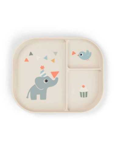 Plato infantil con compartimentos antideslizante Plato infantil con compartimentos antideslizante
