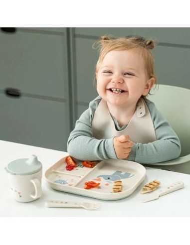 Plato infantil con compartimentos antideslizante Plato infantil con compartimentos antideslizante