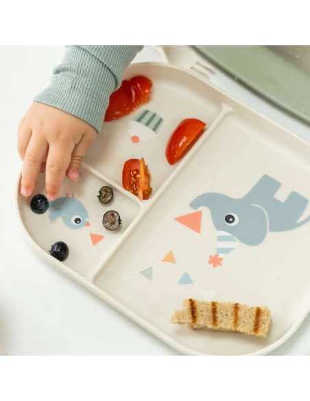 Plato infantil con compartimentos antideslizante Plato infantil con compartimentos antideslizante