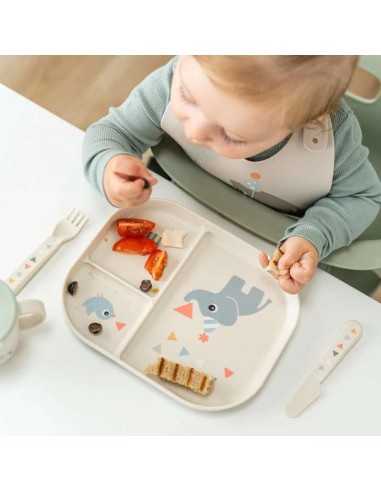 Plato infantil con compartimentos antideslizante Plato infantil con compartimentos antideslizante