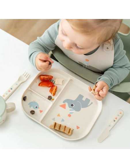 Plato infantil con compartimentos antideslizante Plato infantil con compartimentos antideslizante