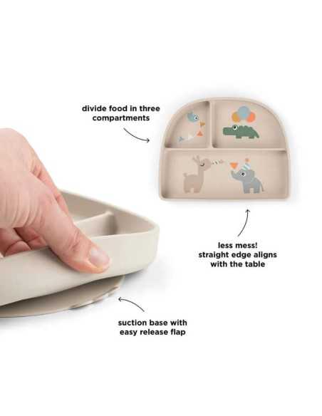 Plato de silicona con 3 Compartimentos para bebé