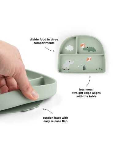 Plato de silicona con 3 Compartimentos para bebé
