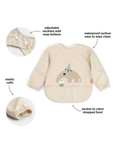 Babero impermeable con mangas para BLW y manualidades