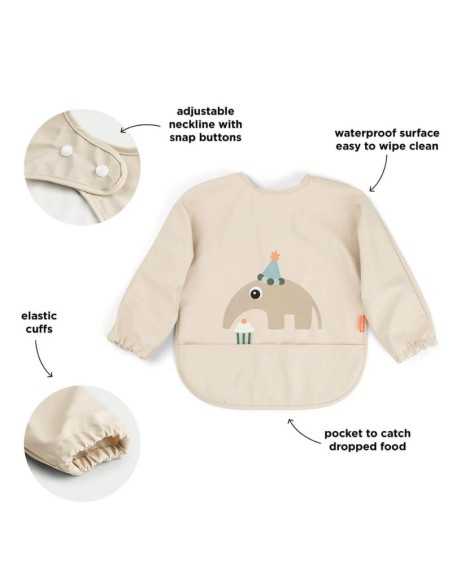 Babero impermeable con mangas para BLW y manualidades