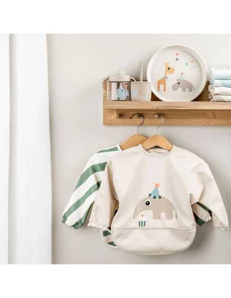 Babero impermeable con mangas para BLW y manualidades