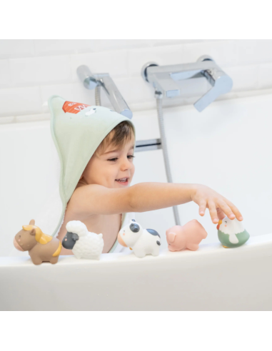 Set 5 Juguetes de Baño Granja Saro | Sin Agujeros