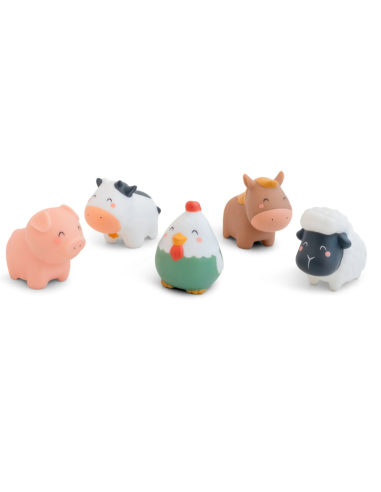 Set 5 Juguetes de Baño Granja Saro | Sin Agujeros