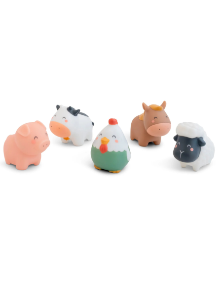 Set 5 Juguetes de Baño Granja Saro | Sin Agujeros