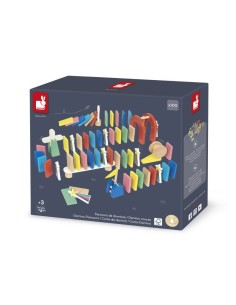 Circuito de dominó de madera Janod con piezas de colores 2