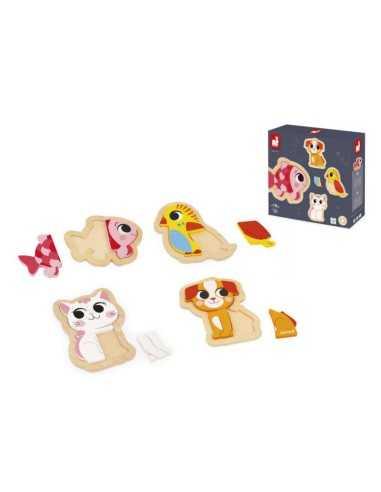 Puzles Evolutivos Animales de Madera Janod