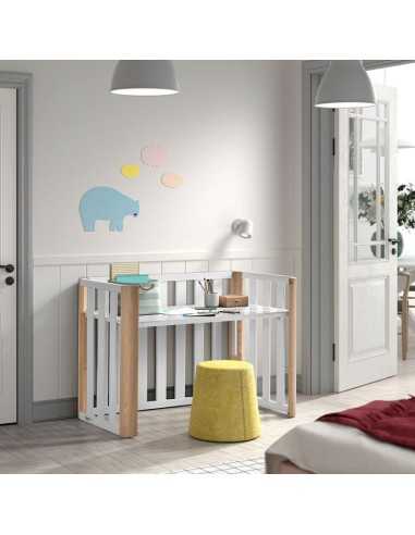 minicuna doco sleeping blanco madera en habitacion infantil