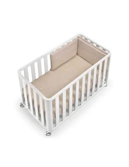 Cuna Doco Sleeping 120x60 en color blanco con textil Silva Camel