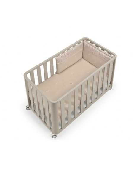 Cuna Doco Sleeping Beige 120x60 con textil silva camel