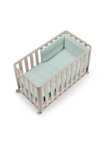 Cuna Doco Sleeping Beige 120x60 con textil sena verde menta