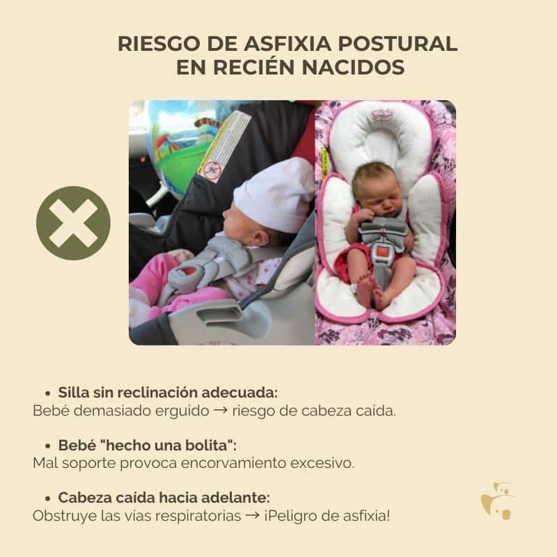 Asfixia postural del bebé en la silla de coche