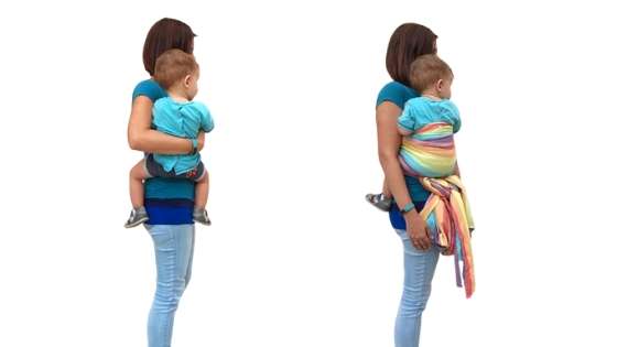 llevar al bebe colgado provoca dolor de espalda y el porteo ergonomico puede evitarlo