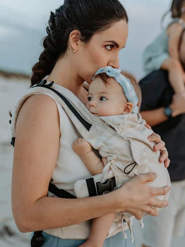 suave tejido de fular de algodón orgánico de la mochila portabebés evolutiva Quokkababy E Carrier