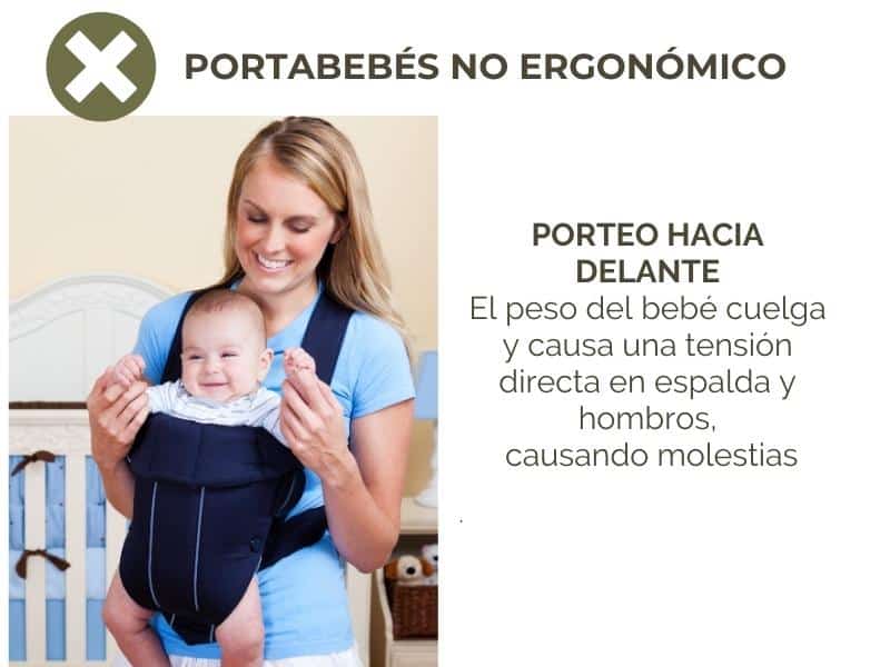 Error a evitar para la ergonomía en el porteo: usar portabebés cara al mundo